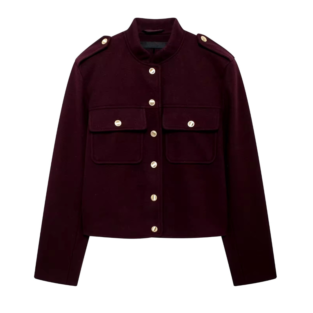Bordeaux Crop-Jacke